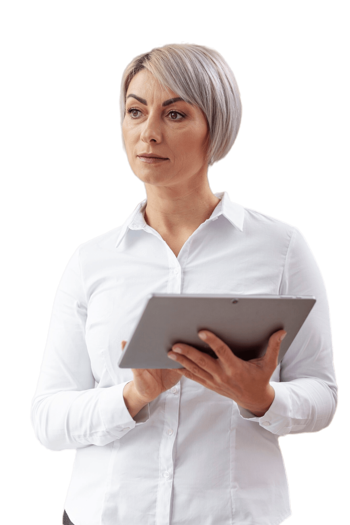 Woman smiling and holding a cellphone